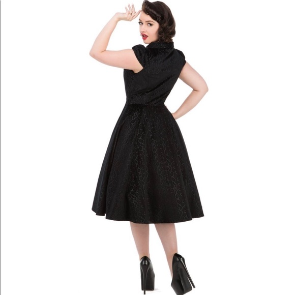 H&R London's Desirable Flocked Tea Dress. - Picture 5 of 5